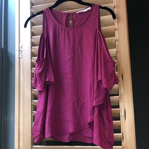Rich Pink Cold Shoulder Blouse